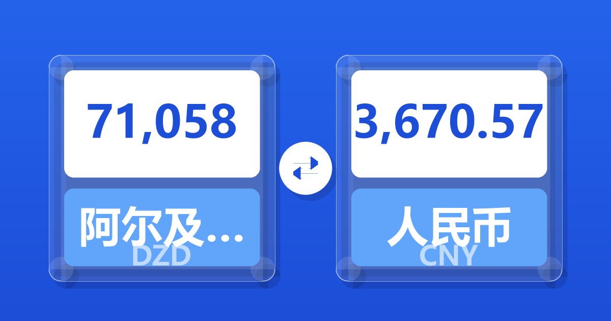 71,058阿尔及利亚第纳尔兑人民币