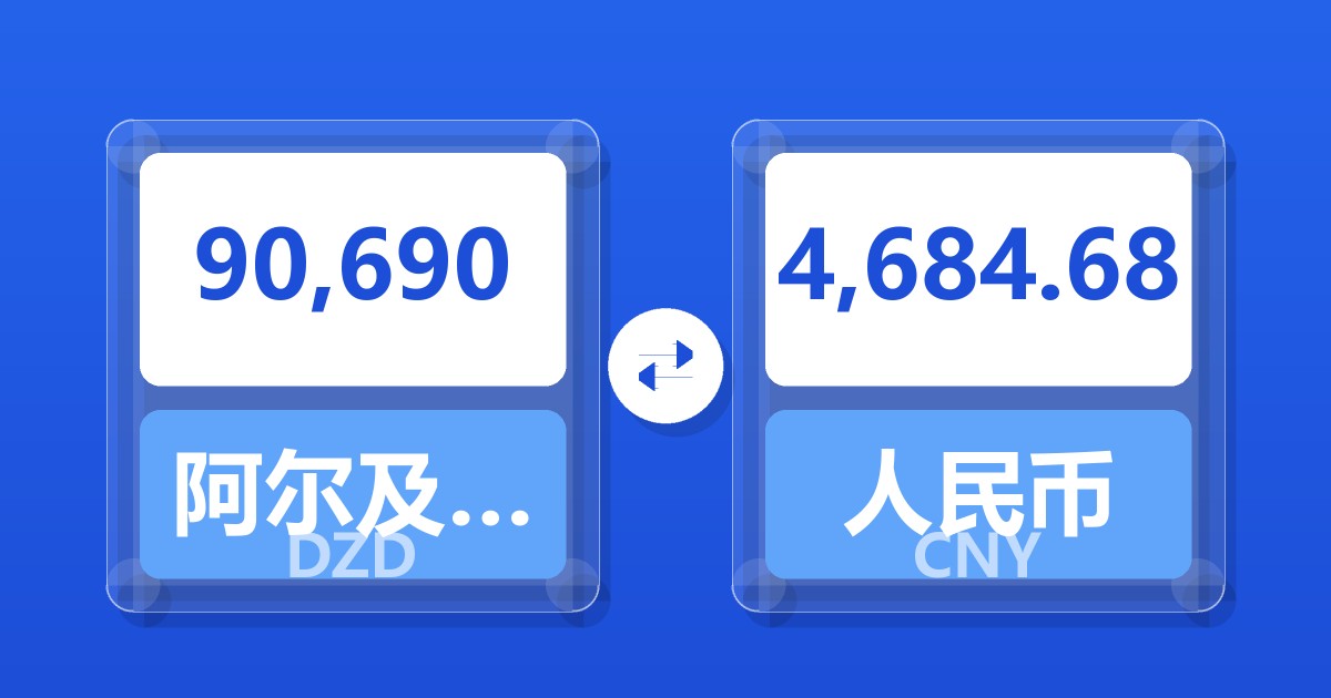 90,690阿尔及利亚第纳尔兑人民币