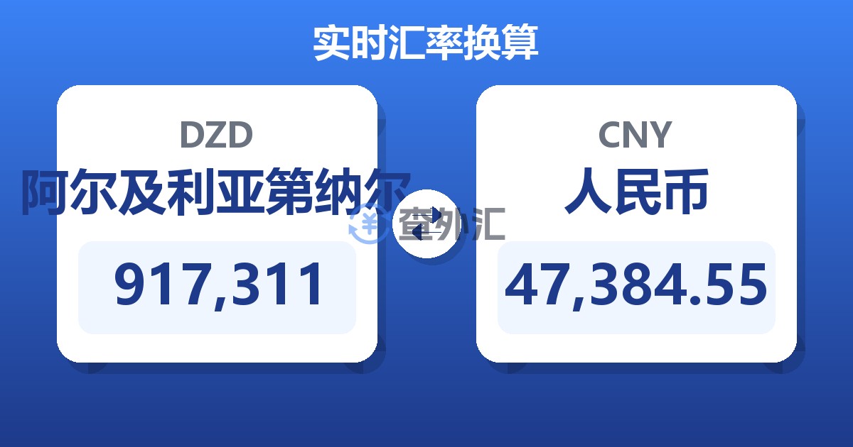 917,311阿尔及利亚第纳尔兑人民币