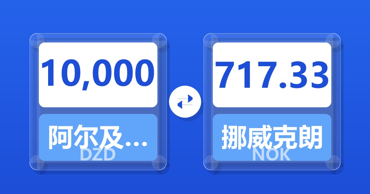10,000阿尔及利亚第纳尔兑挪威克朗