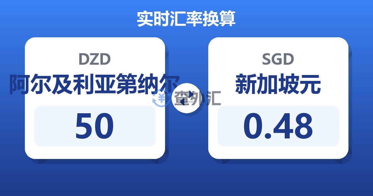 50阿尔及利亚第纳尔兑新加坡元