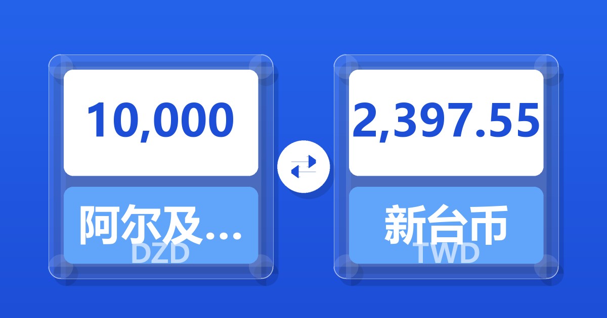 10,000阿尔及利亚第纳尔兑新台币