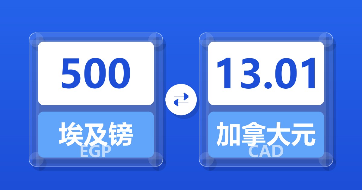 500埃及镑兑加拿大元