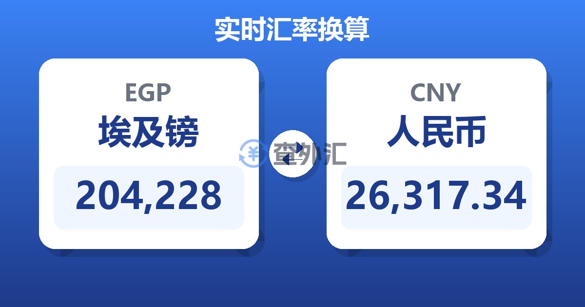 204,228埃及镑兑人民币