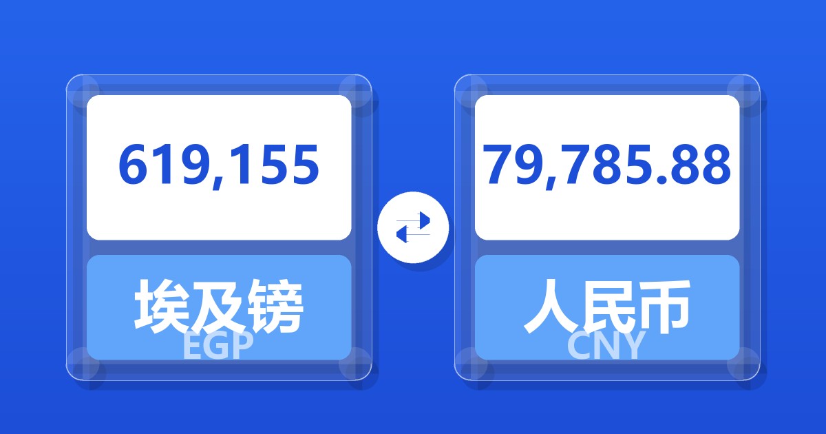 619,155埃及镑兑人民币