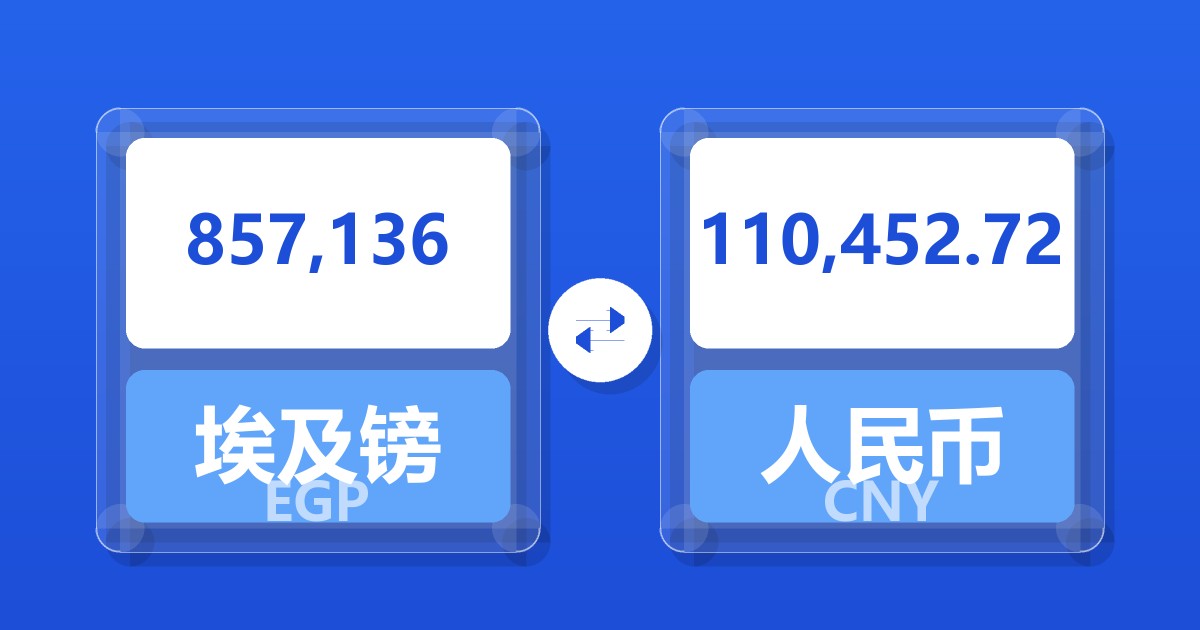 857,136埃及镑兑人民币