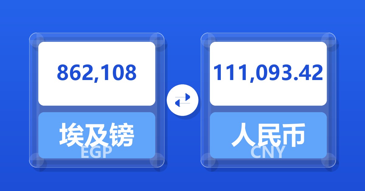 862,108埃及镑兑人民币