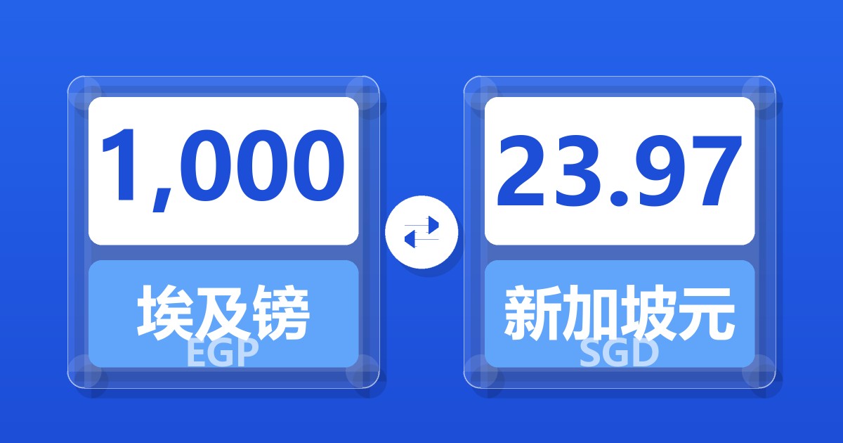 1,000埃及镑兑新加坡元