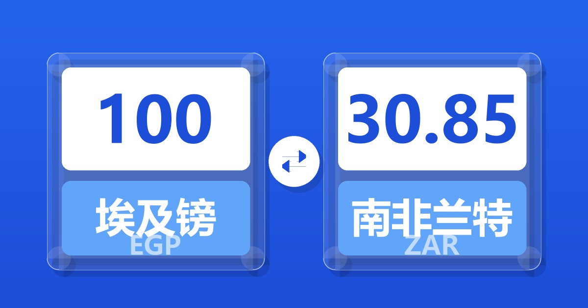 100埃及镑兑南非兰特