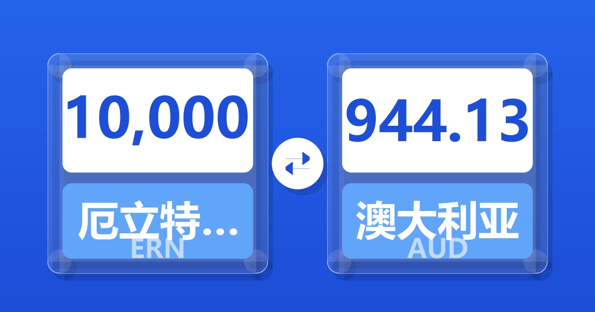 10,000厄立特里亚纳克法兑澳大利亚元