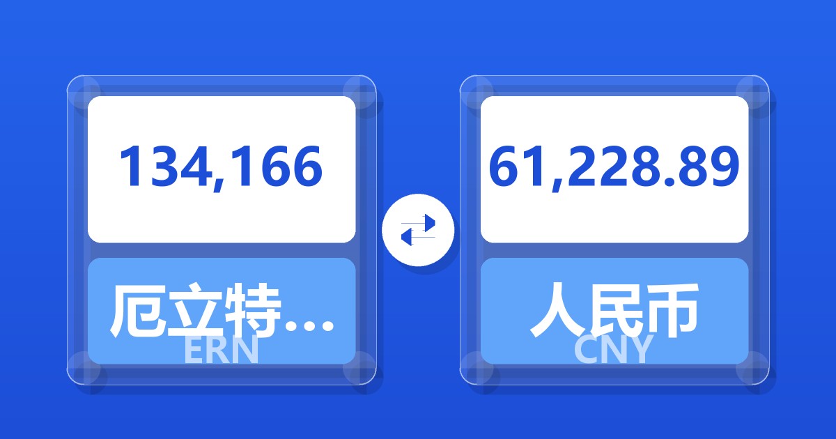 134,166厄立特里亚纳克法兑人民币