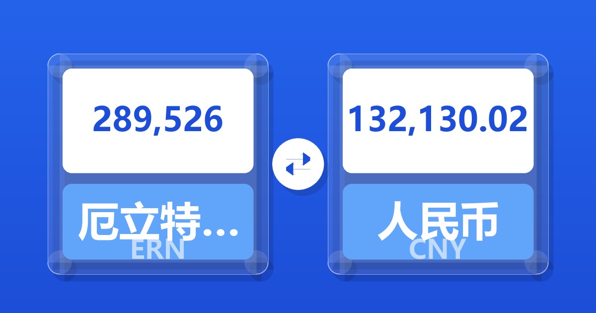 289,526厄立特里亚纳克法兑人民币
