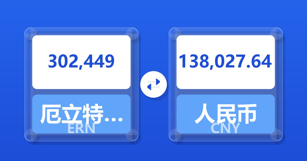302,449厄立特里亚纳克法兑人民币