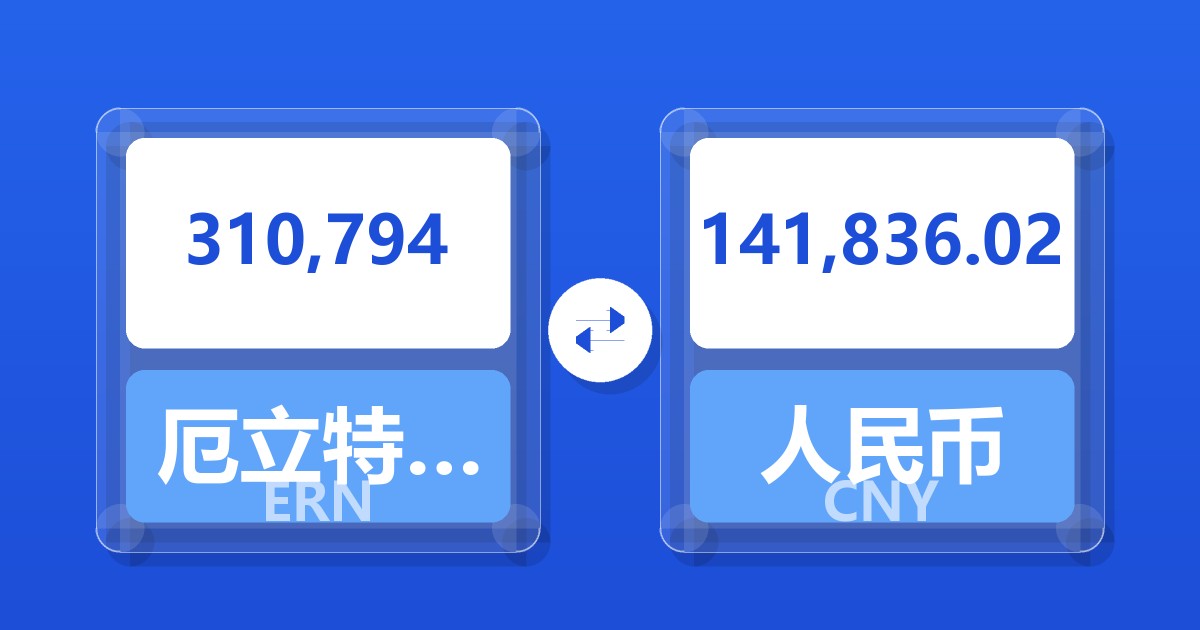 310,794厄立特里亚纳克法兑人民币