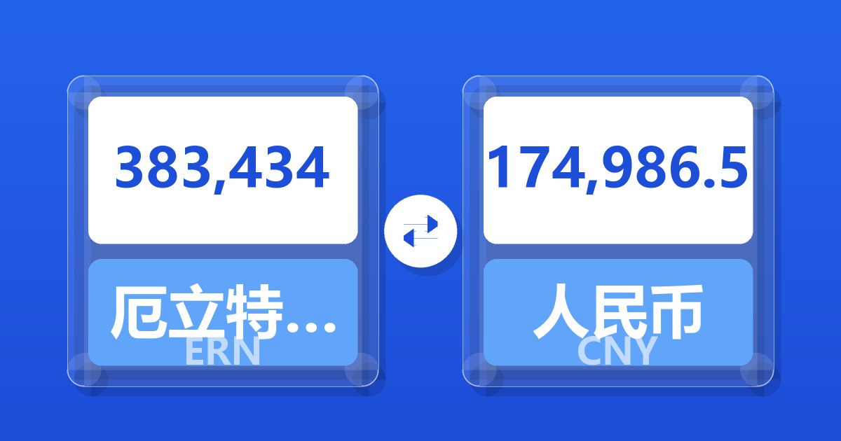 383,434厄立特里亚纳克法兑人民币