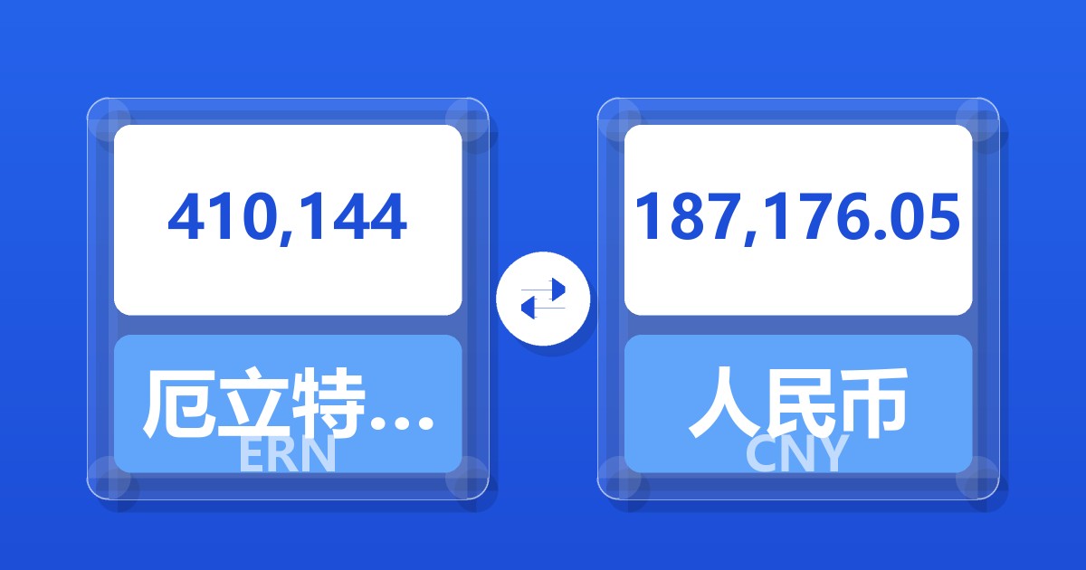 410,144厄立特里亚纳克法兑人民币