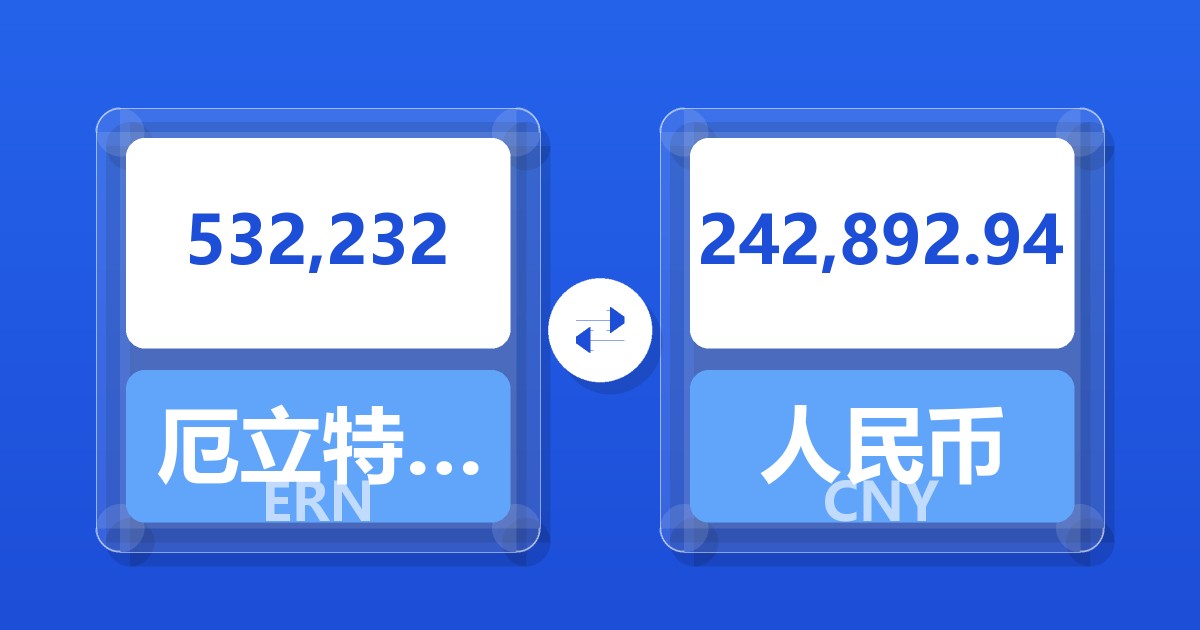532,232厄立特里亚纳克法兑人民币
