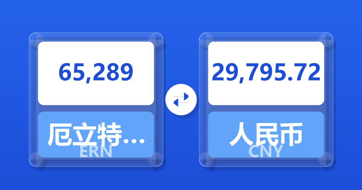 65,289厄立特里亚纳克法兑人民币