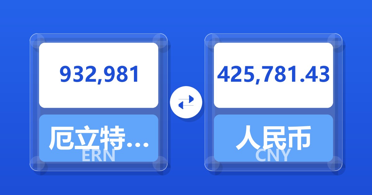 932,981厄立特里亚纳克法兑人民币