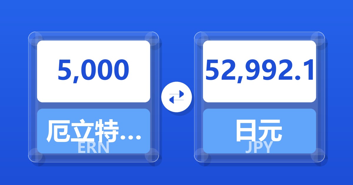 5,000厄立特里亚纳克法兑日元