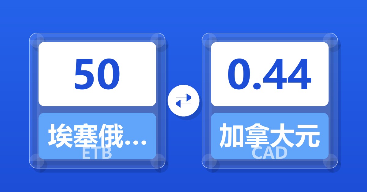 50埃塞俄比亚比尔兑加拿大元