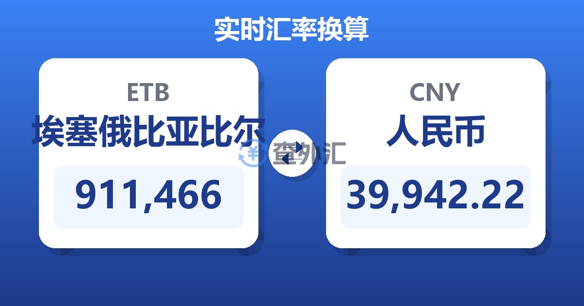911,466埃塞俄比亚比尔兑人民币
