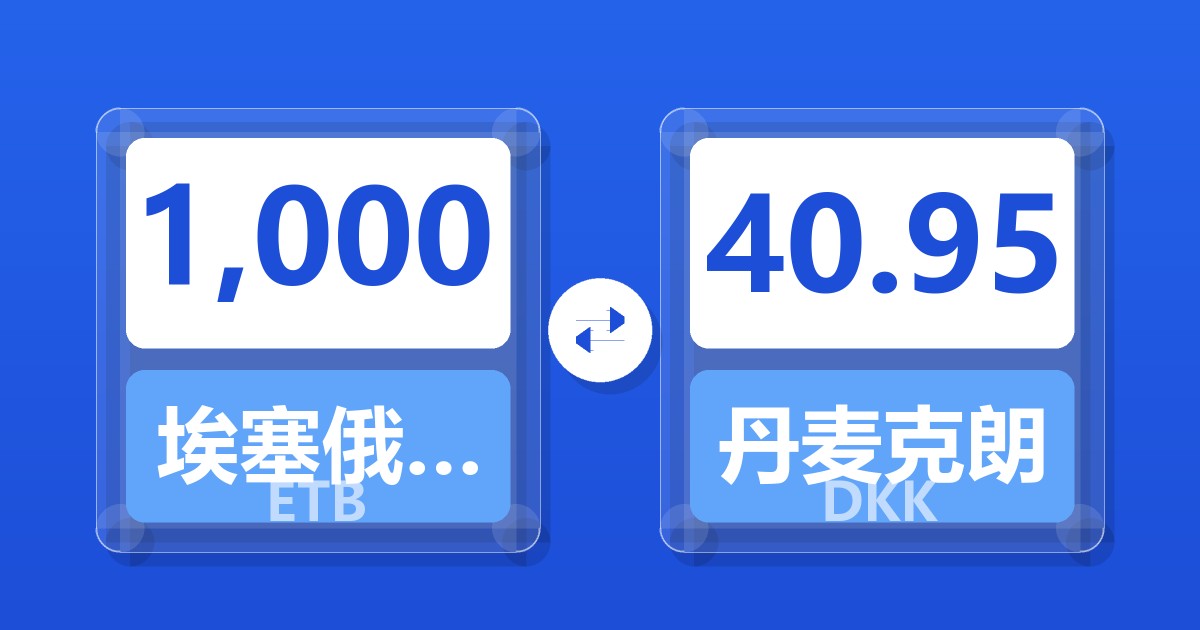 1,000埃塞俄比亚比尔兑丹麦克朗
