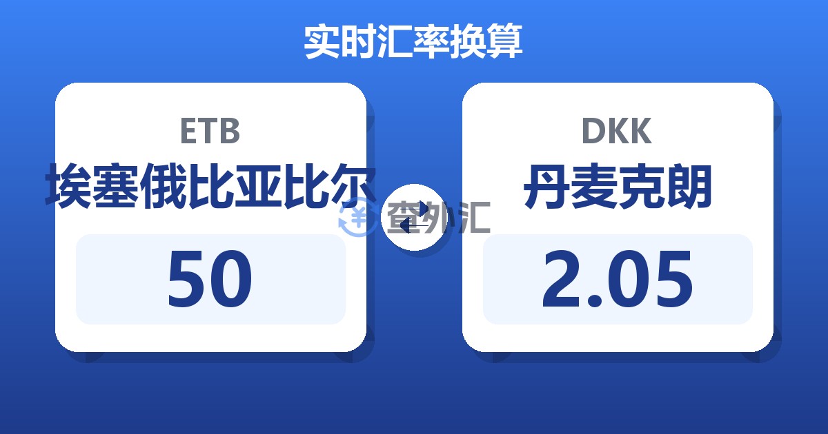 50埃塞俄比亚比尔兑丹麦克朗