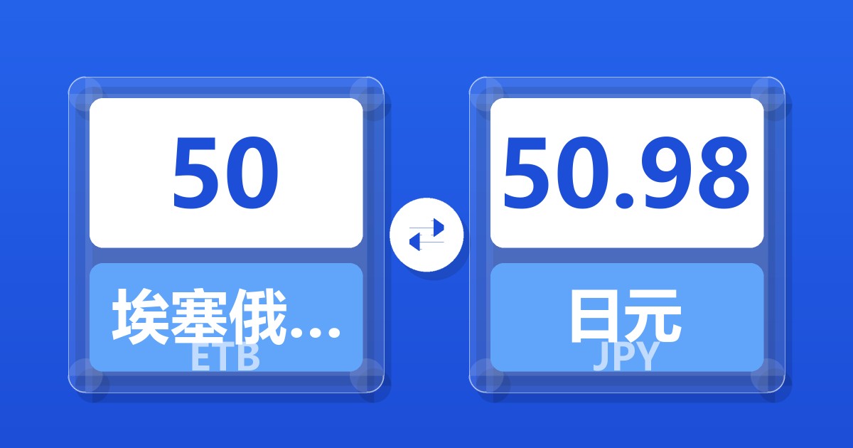50埃塞俄比亚比尔兑日元