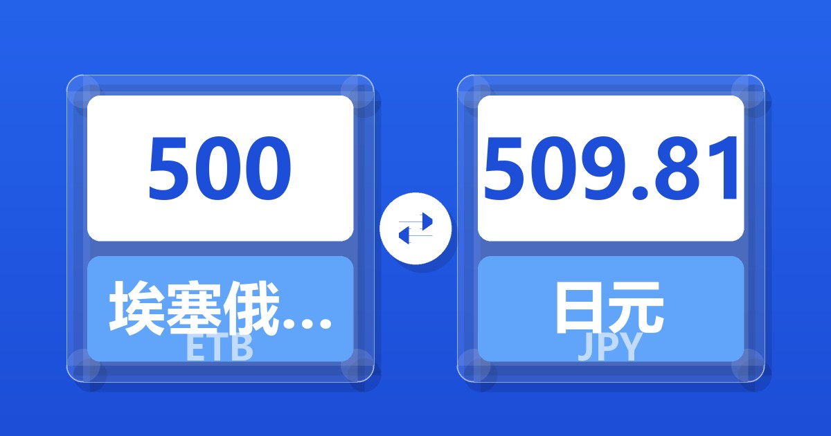 500埃塞俄比亚比尔兑日元