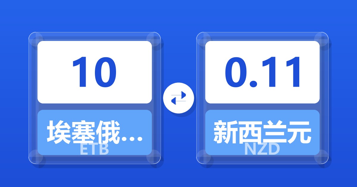 10埃塞俄比亚比尔兑新西兰元