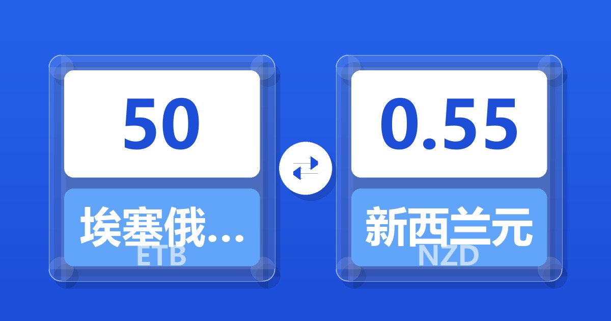 50埃塞俄比亚比尔兑新西兰元