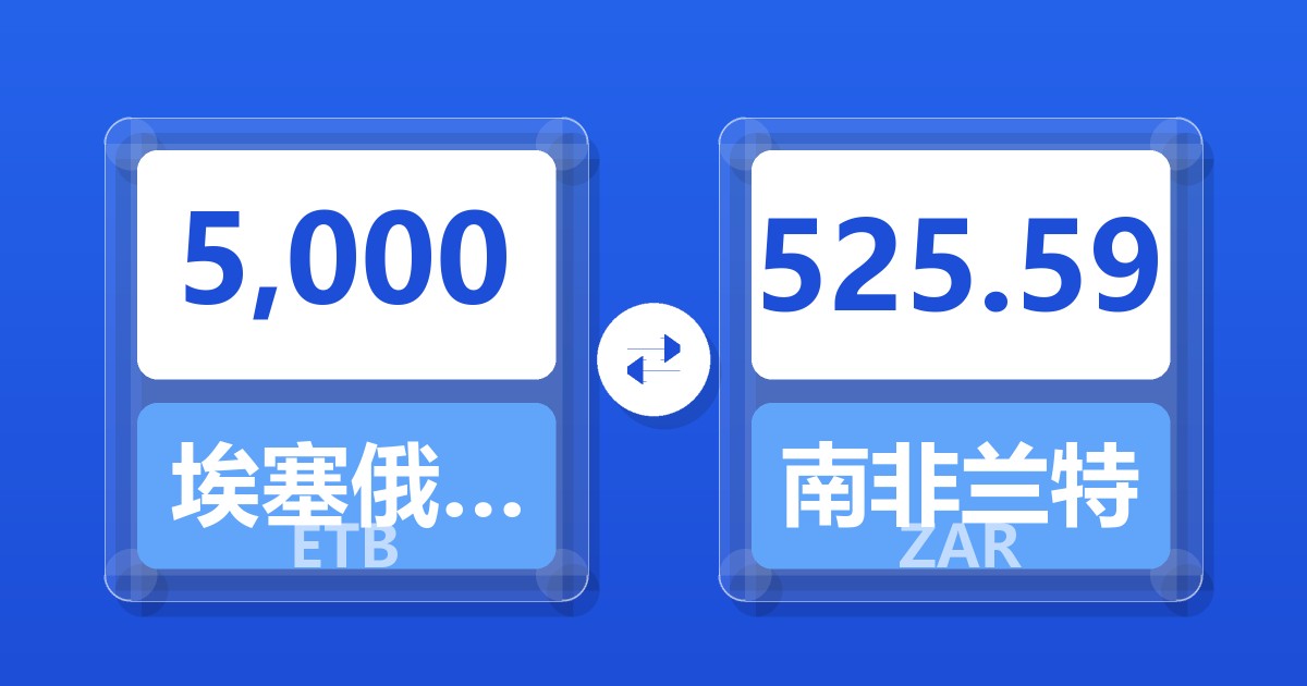 5,000埃塞俄比亚比尔兑南非兰特