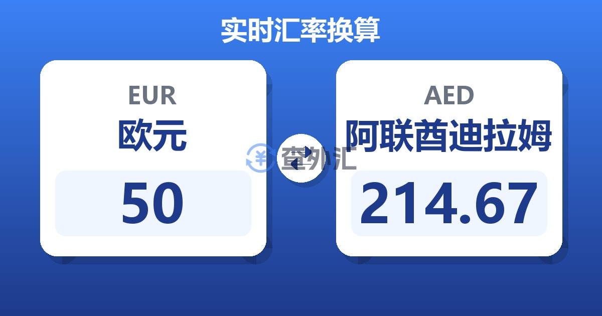 50欧元兑阿联酋迪拉姆