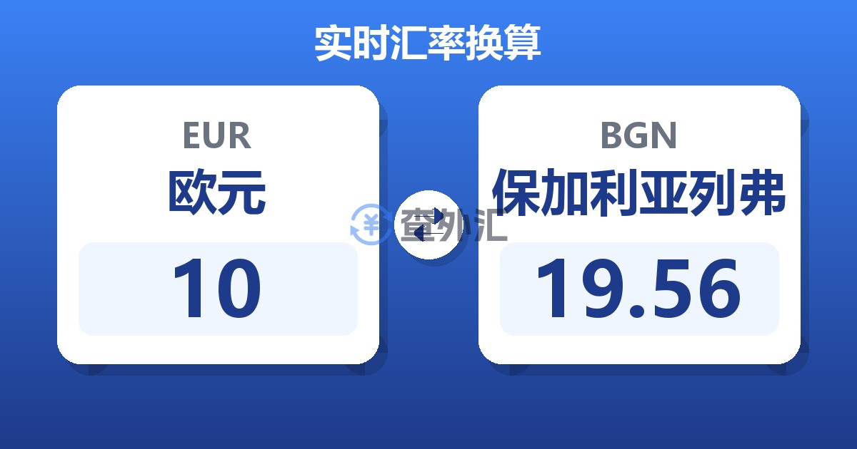 10欧元兑保加利亚列弗