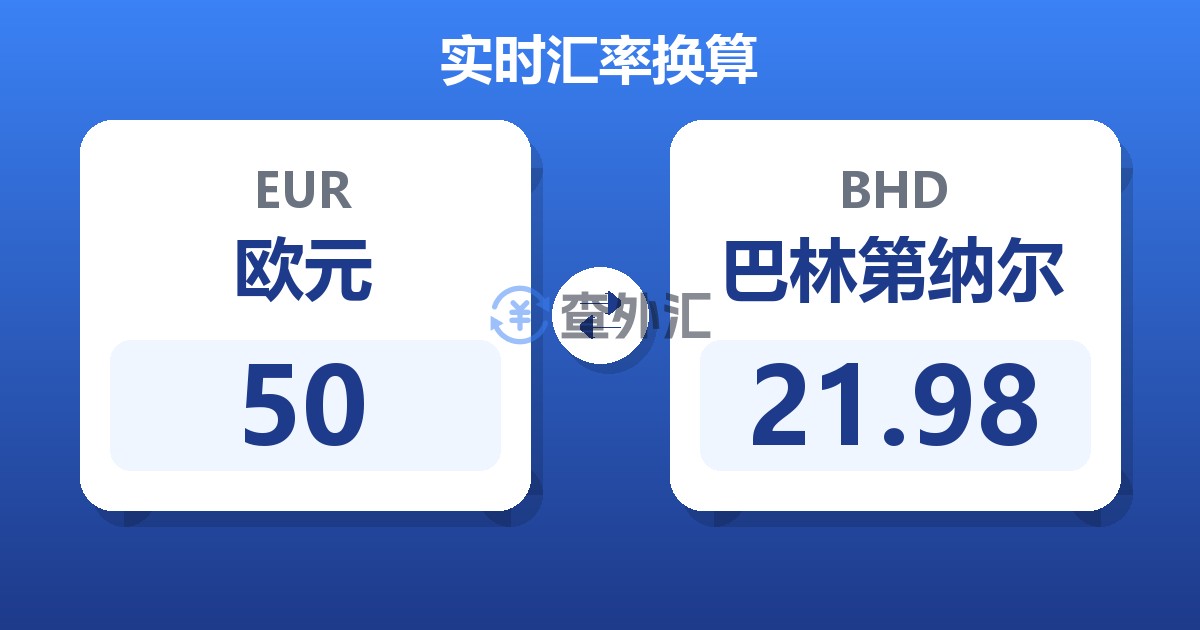 50欧元兑巴林第纳尔