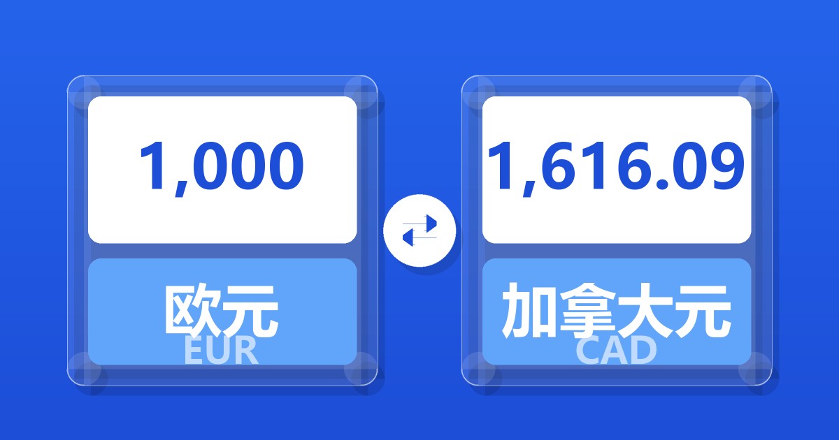 1,000欧元兑加拿大元