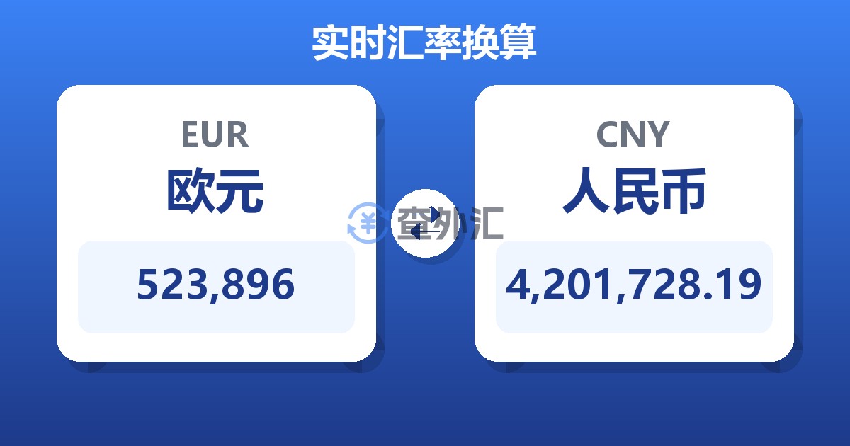 523,896欧元兑人民币