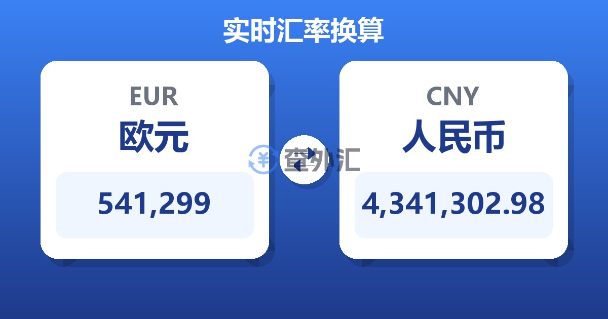 541,299欧元兑人民币