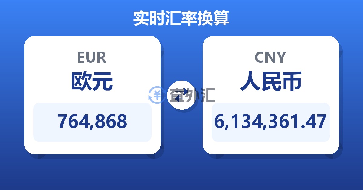 764,868欧元兑人民币