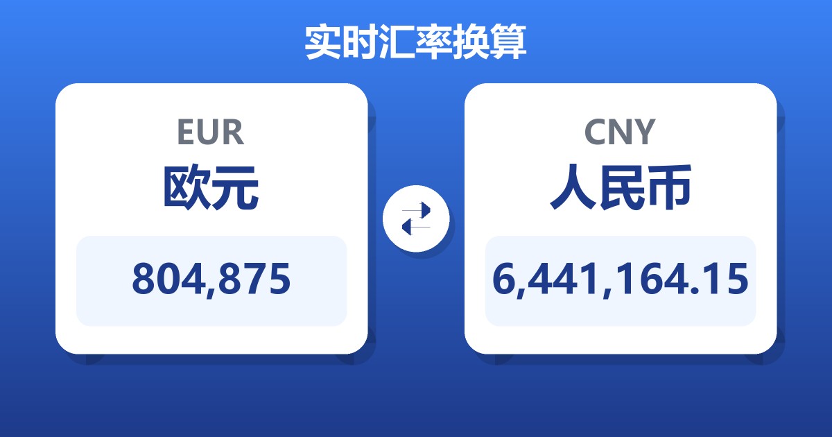 804,875欧元兑人民币