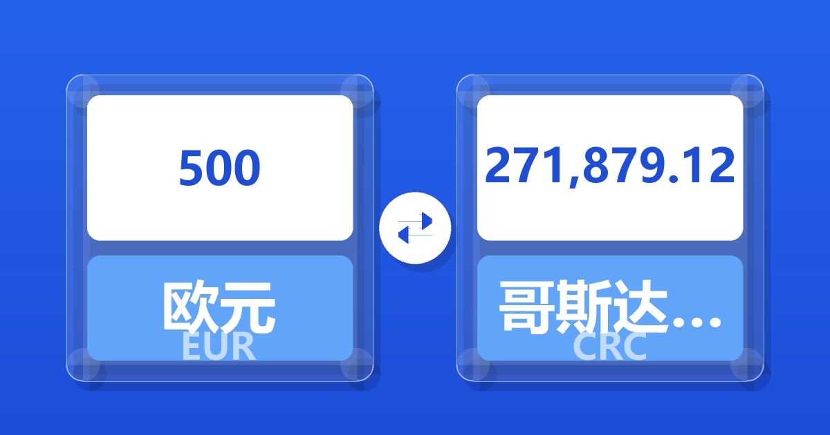 500欧元兑哥斯达黎加科朗