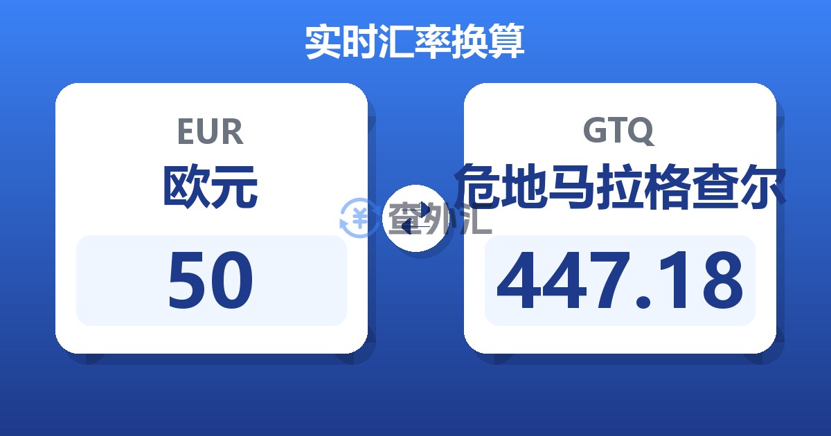 50欧元兑危地马拉格查尔