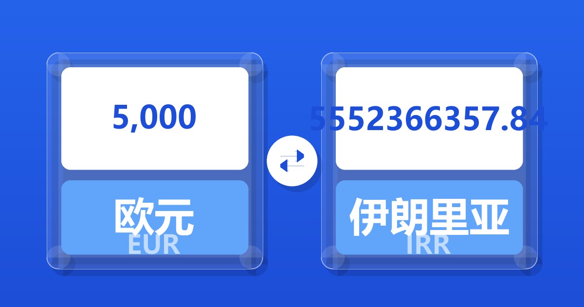 5,000欧元兑伊朗里亚尔
