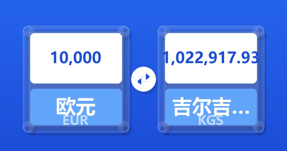 10,000欧元兑吉尔吉斯斯坦索姆