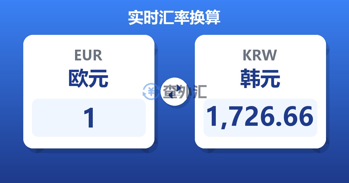 1欧元兑韩元