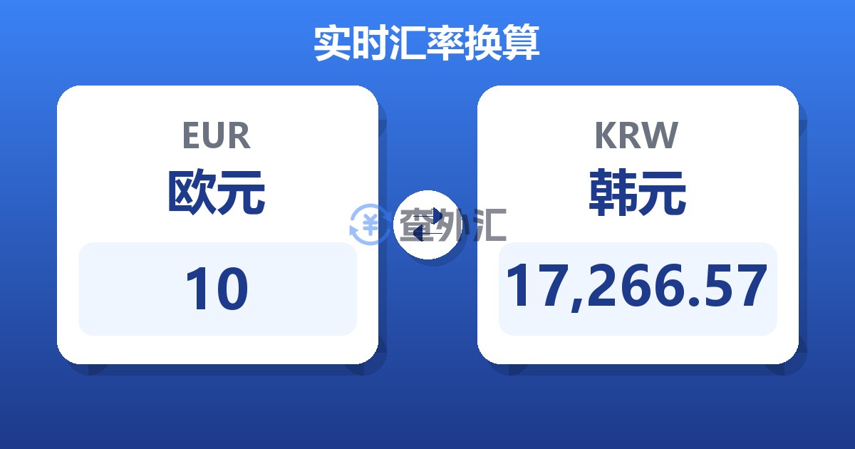 10欧元兑韩元