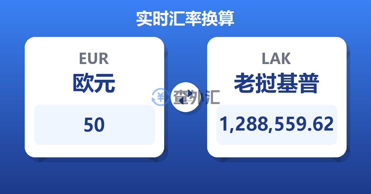 50欧元兑老挝基普