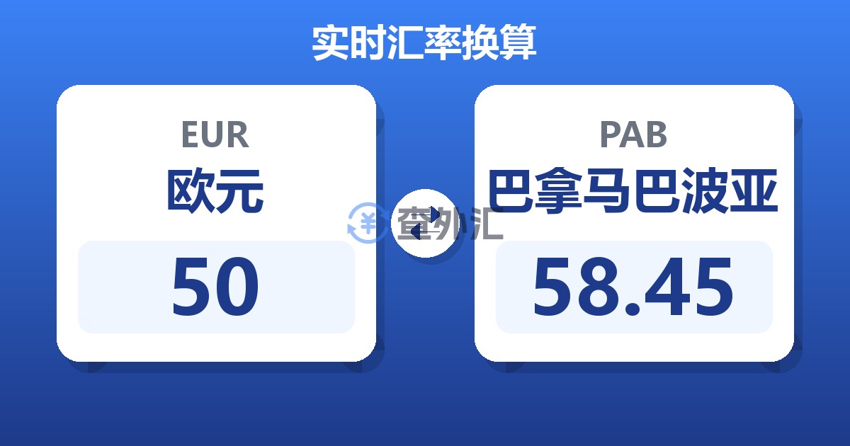 50欧元兑巴拿马巴波亚