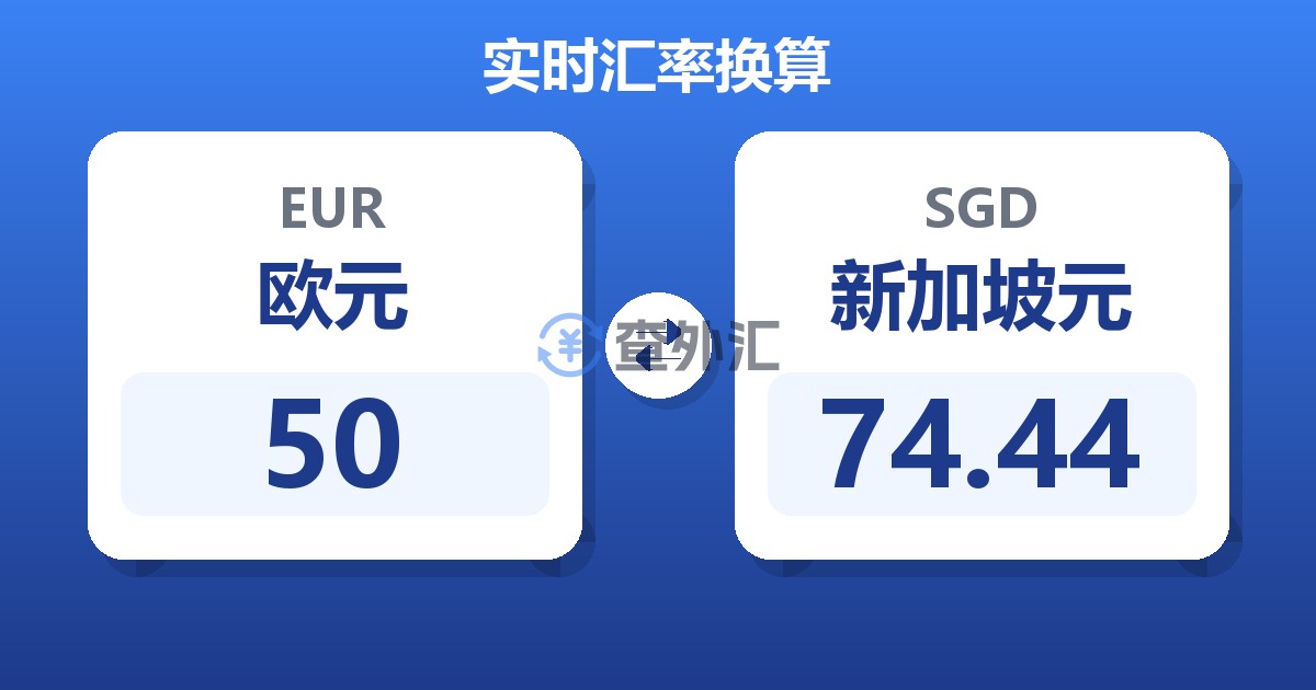 50欧元兑新加坡元